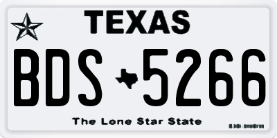 TX license plate BDS5266