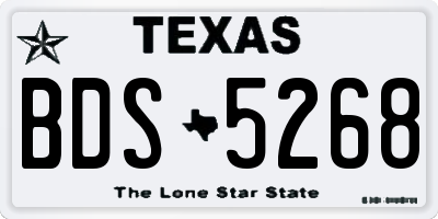 TX license plate BDS5268