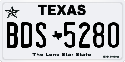 TX license plate BDS5280