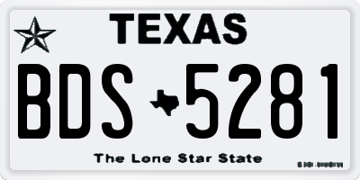 TX license plate BDS5281