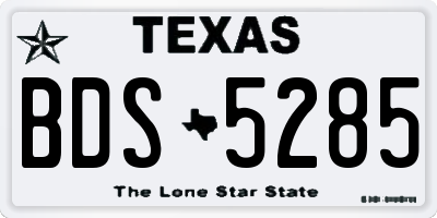 TX license plate BDS5285