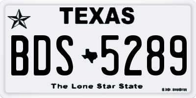 TX license plate BDS5289