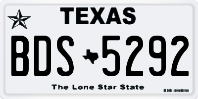TX license plate BDS5292