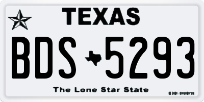 TX license plate BDS5293