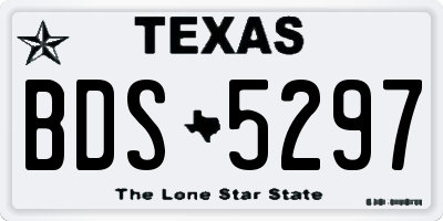 TX license plate BDS5297