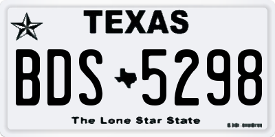 TX license plate BDS5298