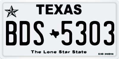 TX license plate BDS5303