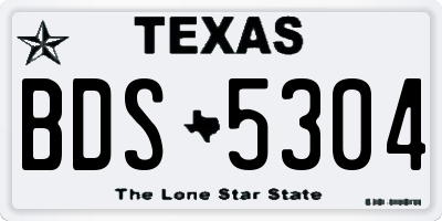 TX license plate BDS5304