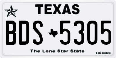 TX license plate BDS5305