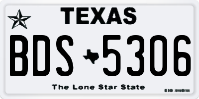 TX license plate BDS5306