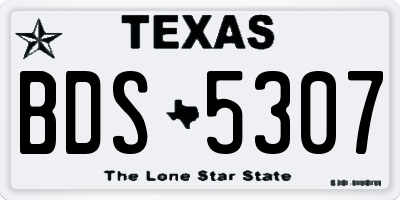 TX license plate BDS5307