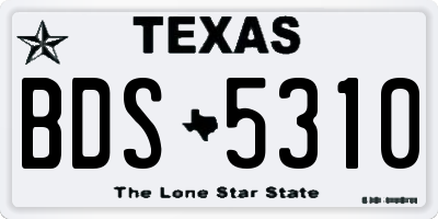 TX license plate BDS5310