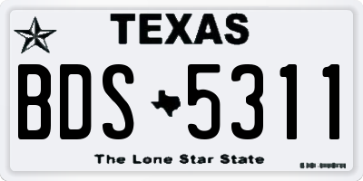 TX license plate BDS5311