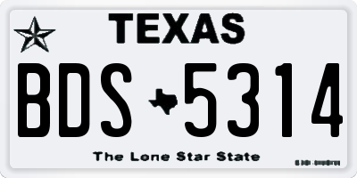 TX license plate BDS5314