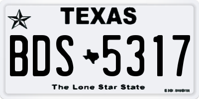 TX license plate BDS5317