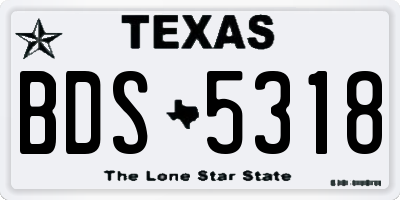 TX license plate BDS5318