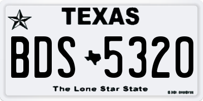 TX license plate BDS5320