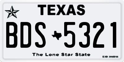 TX license plate BDS5321