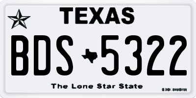 TX license plate BDS5322