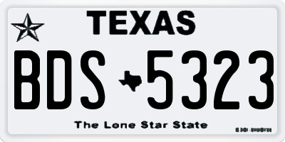 TX license plate BDS5323