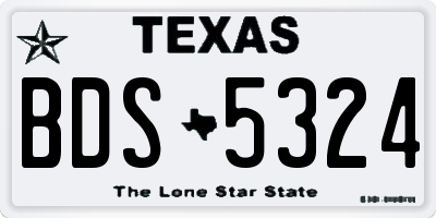TX license plate BDS5324