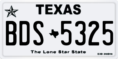 TX license plate BDS5325