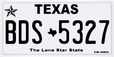 TX license plate BDS5327