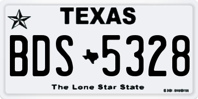 TX license plate BDS5328