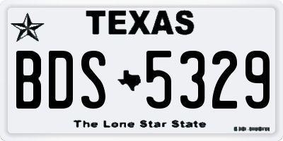 TX license plate BDS5329