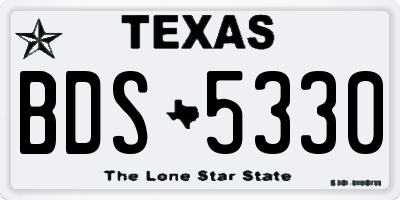 TX license plate BDS5330