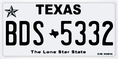 TX license plate BDS5332