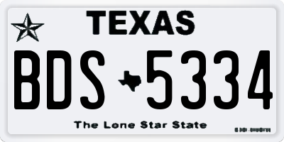 TX license plate BDS5334