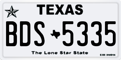 TX license plate BDS5335