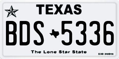 TX license plate BDS5336