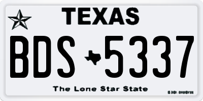 TX license plate BDS5337