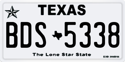 TX license plate BDS5338
