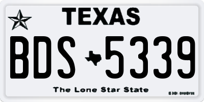 TX license plate BDS5339