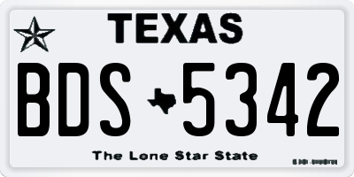 TX license plate BDS5342
