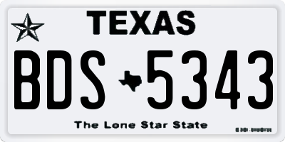 TX license plate BDS5343