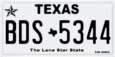 TX license plate BDS5344