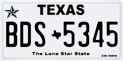 TX license plate BDS5345