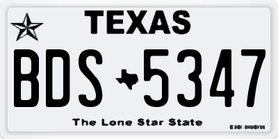 TX license plate BDS5347
