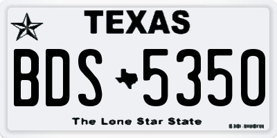 TX license plate BDS5350