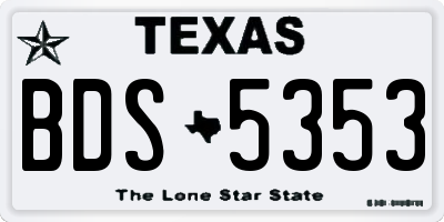 TX license plate BDS5353