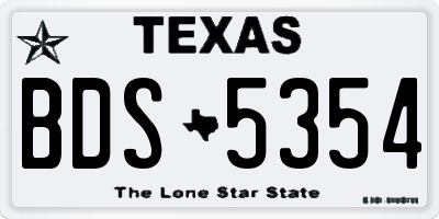 TX license plate BDS5354