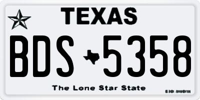 TX license plate BDS5358