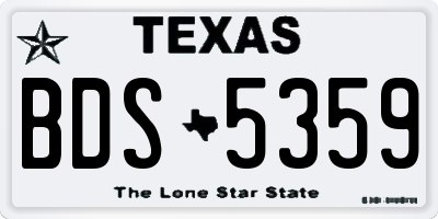 TX license plate BDS5359
