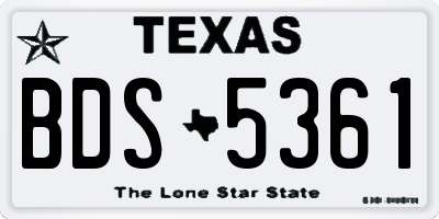 TX license plate BDS5361