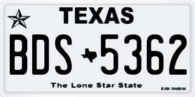 TX license plate BDS5362