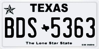TX license plate BDS5363